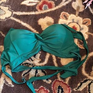 Strapless Emerald Green Bandeau Bikini Top